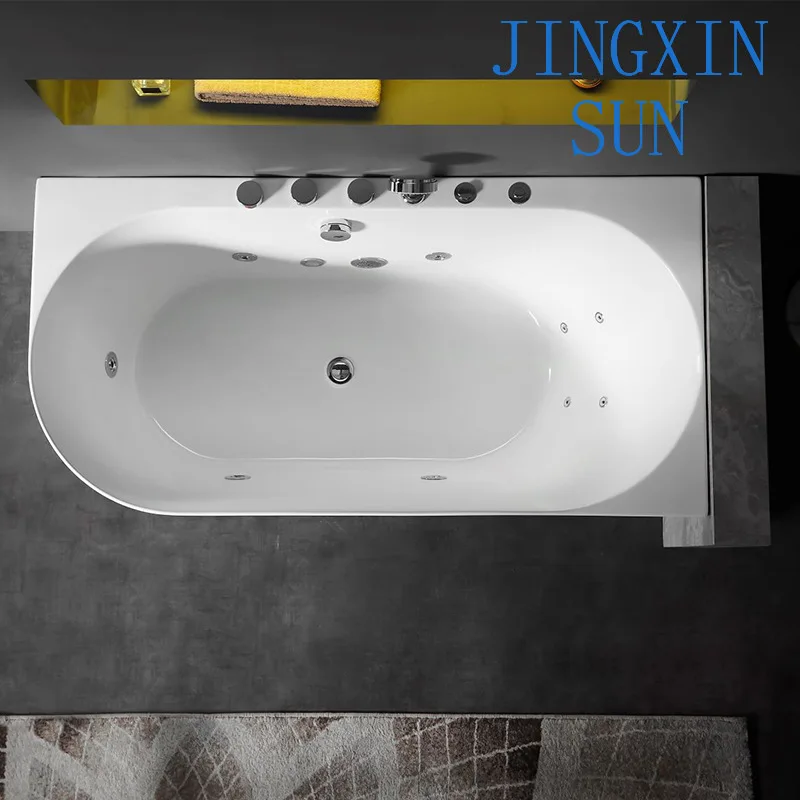 Hot Sale Modern Design Freestanding Bath Tub White Bathroom Deep Soaking Whirlpool Acrylic Shower Bathtub