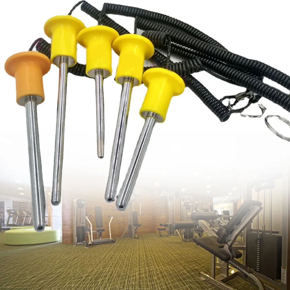 Magnetic Fitness Equipment Bolts Weight Stacks Pin Gym Wire Lanyard Longer Pin Length Plastic Steel Yellow Gym Fitness Equipment image 5