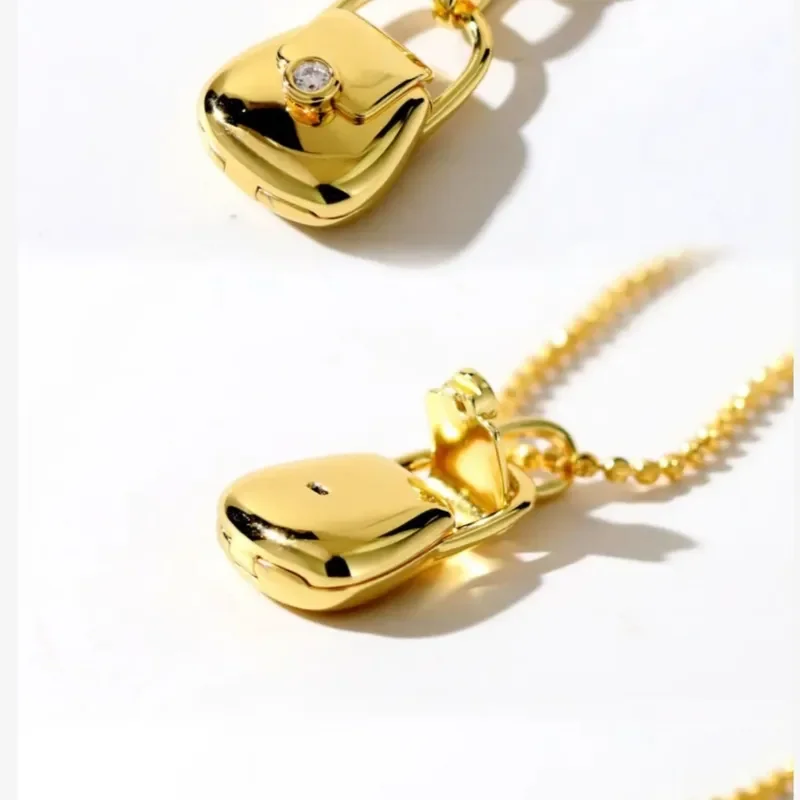 Openable bag pendant women's photo box photo necklace light luxury high-end creative personality autumn and winter sweater