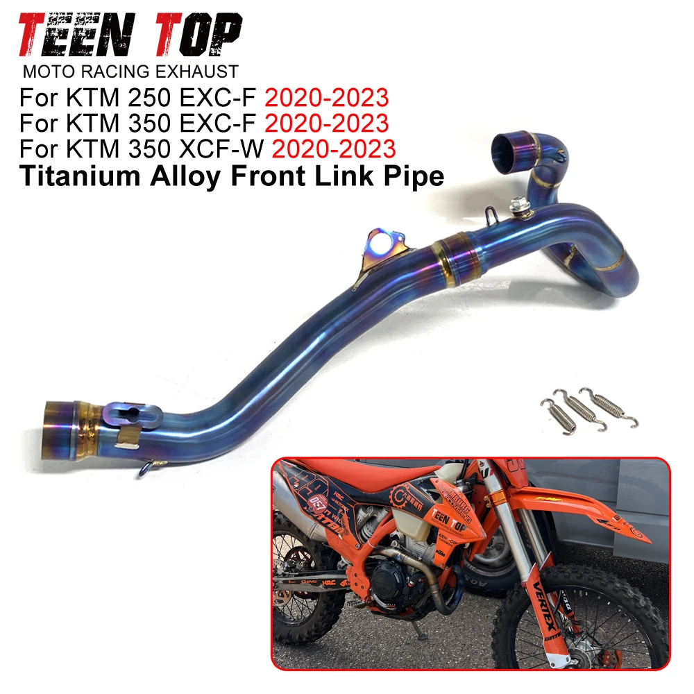 

50.5mm Front Link Pipe For KTM 250 EXC-F 350 EXC-F Exhaust Elbow Titanium Alloy Dirt Bike 350 XCF-W 2020-2023 Connect Tube