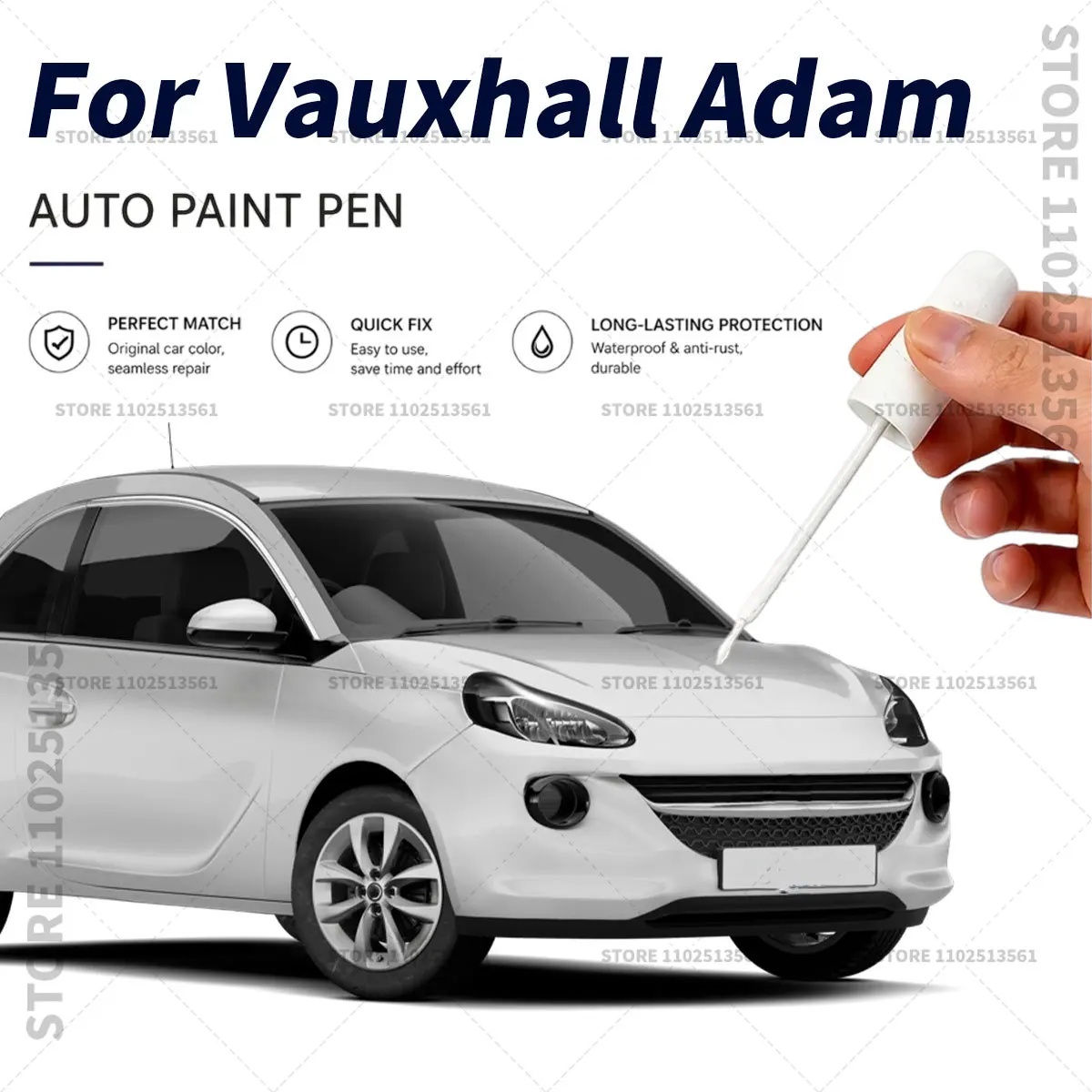

Car Paint Scratch Repair Pen Touch Up Paint Brush Automotive Chip and Scratch Remover Tool For Vauxhall Adam Blue Black White