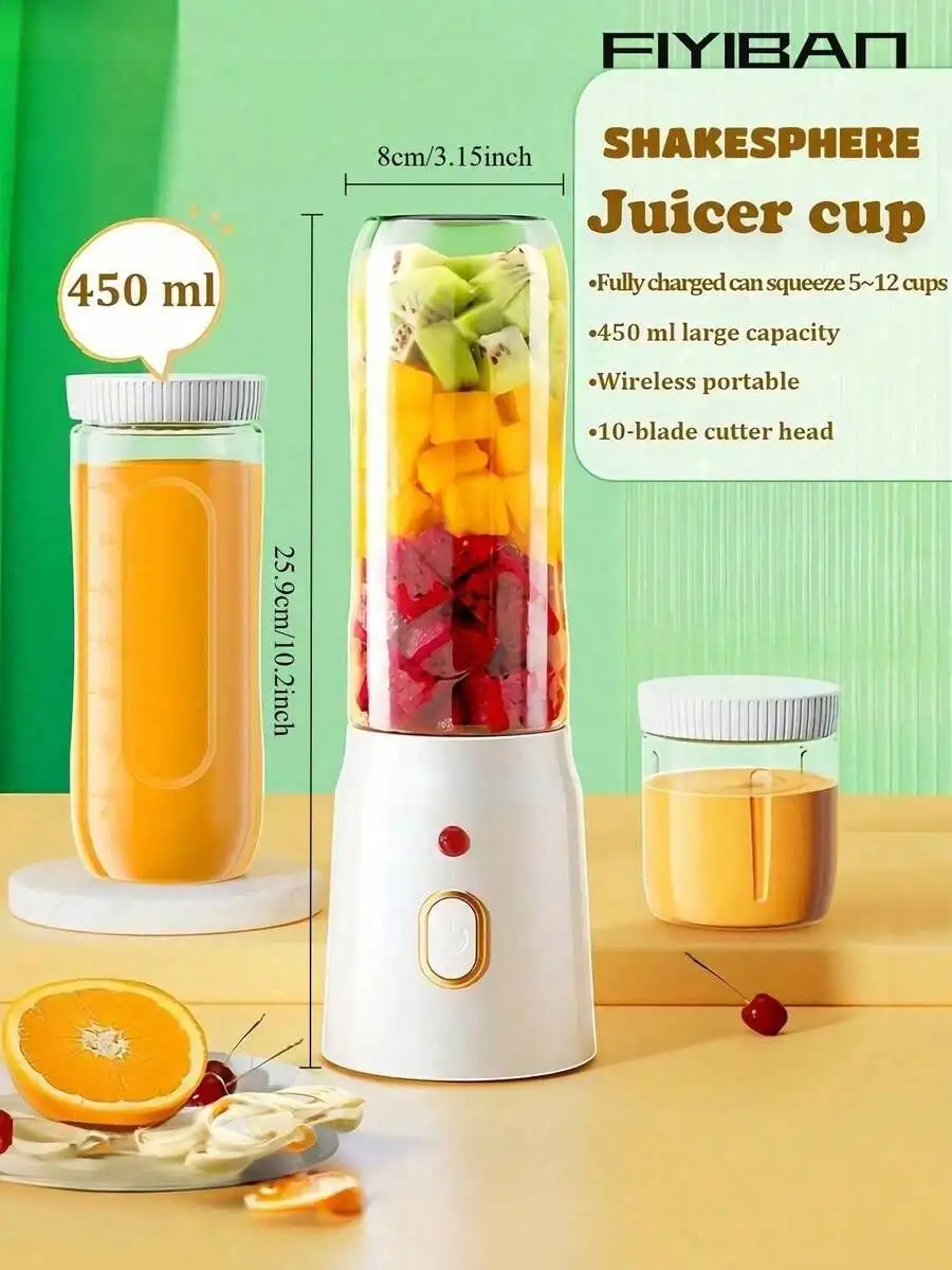 1pc Portable Rechargeable Juicing Cup, Multi-Function Juicer For Home Use, Rechargeable Portable Mini Juice Cup, Juice Cup, Elec