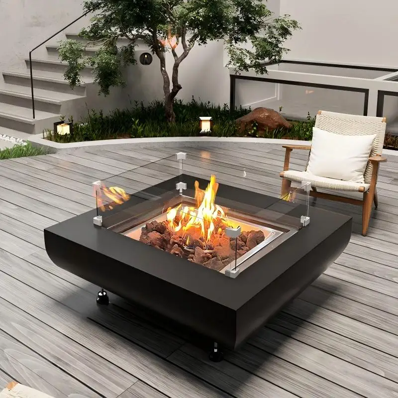

Уличный газовый/спиртовой очаг-стол, уличный камин-стол, уличный пропановый стол-очаг, садовый/патио газовый бездымный стол-очаг