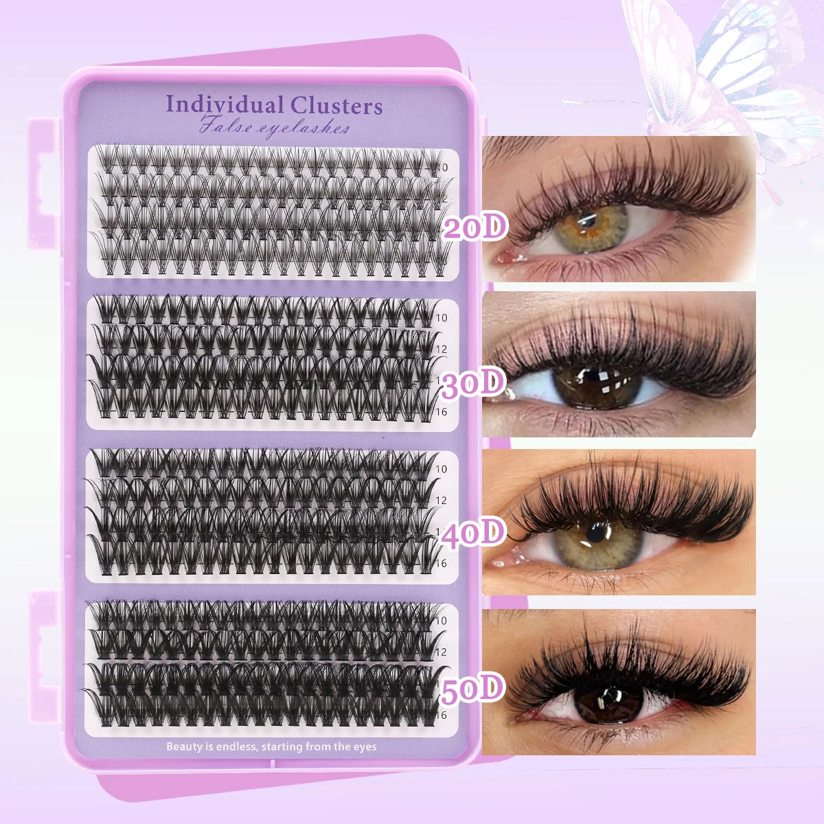 640 قطعة مجموعة تمديد الرموش مجموعة مجموعات الرموش السميكة مجموعات الرموش D حليقة رمش تمديد عدة مع أدوات ماكياج