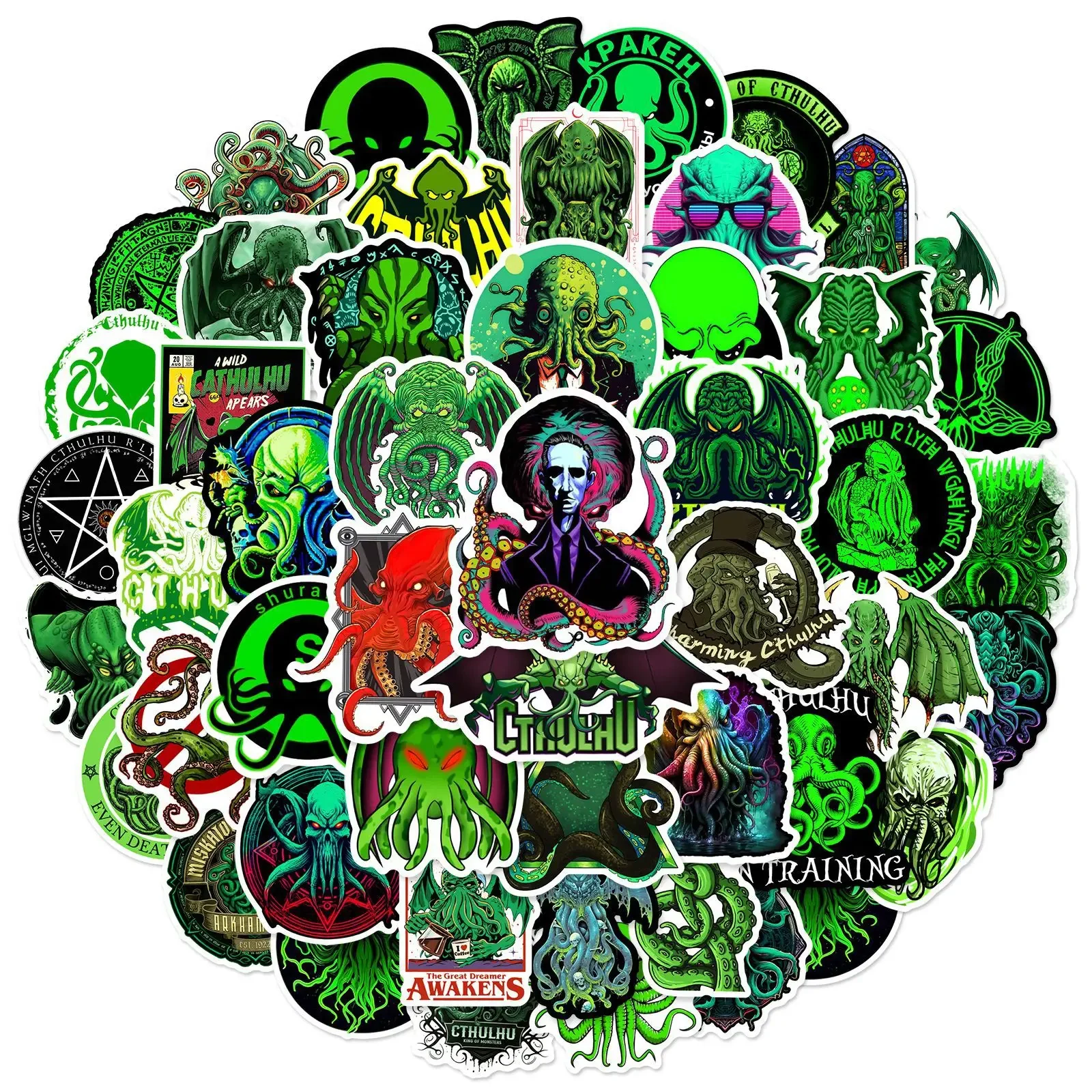 AliExpress 50Pcs Cthulhu Graffiti Stickers Water Bottle Laptop Phone Bicycle Luggage Case Skateboard Children Adult Sticker