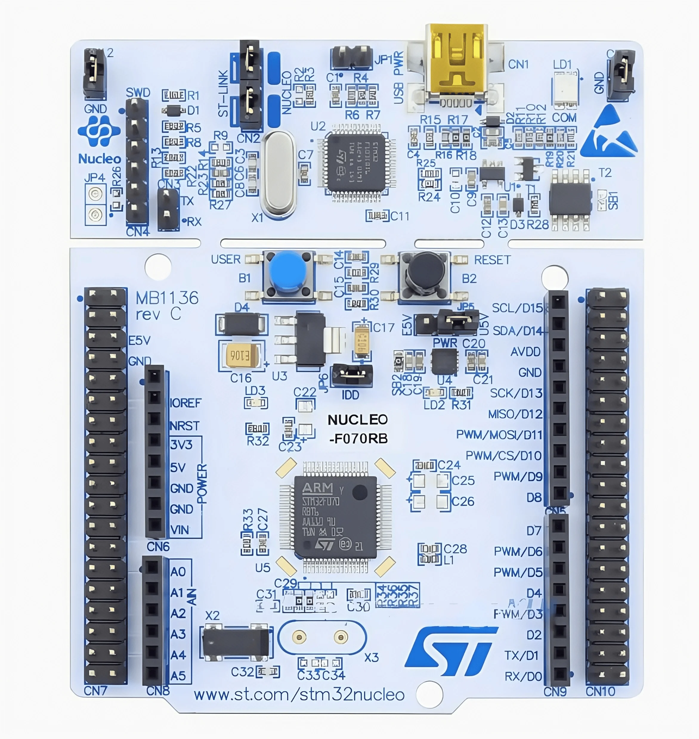 

NUCLEO-F070RB STM32 Nucleo-64 Макетная плата STM32F070RBT6 STM32F070 Nucleo-64