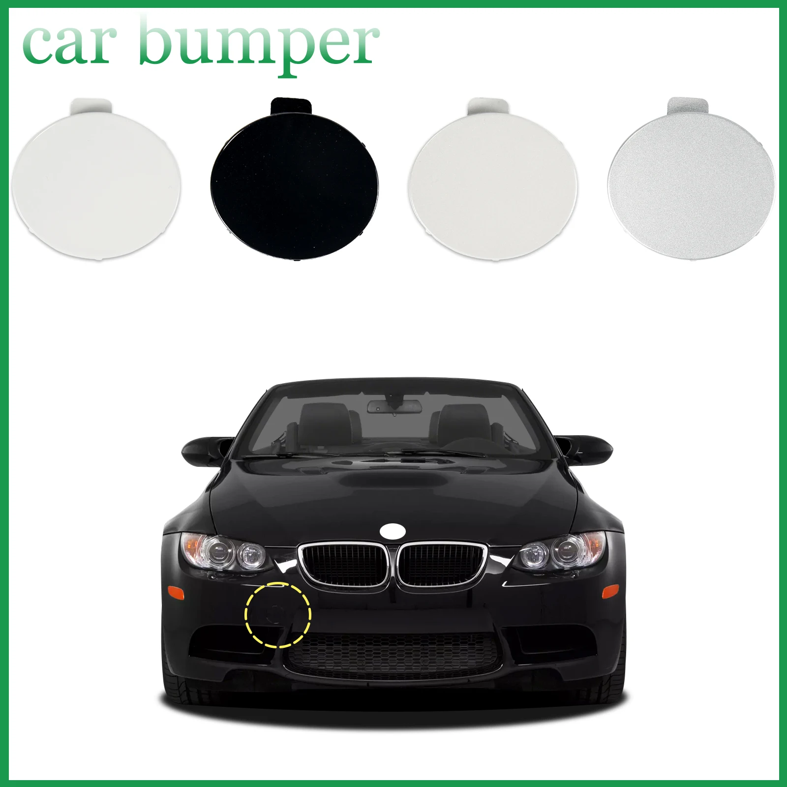 

Front Bumper Tow Hook Cover Towing Eye Cap For BMW M3 4door E90 Sedan 2door E92 Coupe E93 Convertible 2007-2013 51118043981