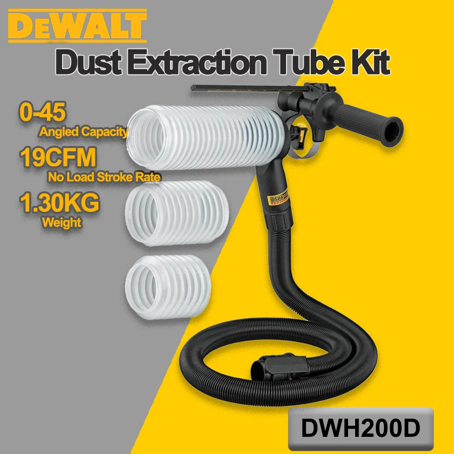 DEWALT Dust Extraction Tube Kit With Hose For SDS Plus Rotary Hammers Hammer Dust Exctraction Cup Set DWH200D