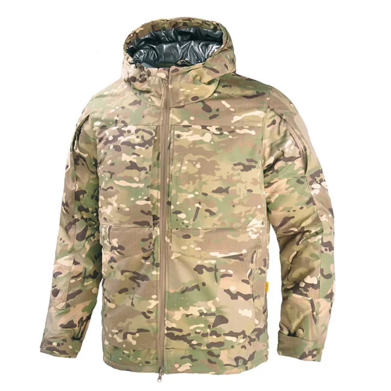 Heat Reflective Warm Camouflage Jacket Mens Tactical Windbreak Hooded Training Coats Outdoor Combat Cotton-padded Clothes Thick