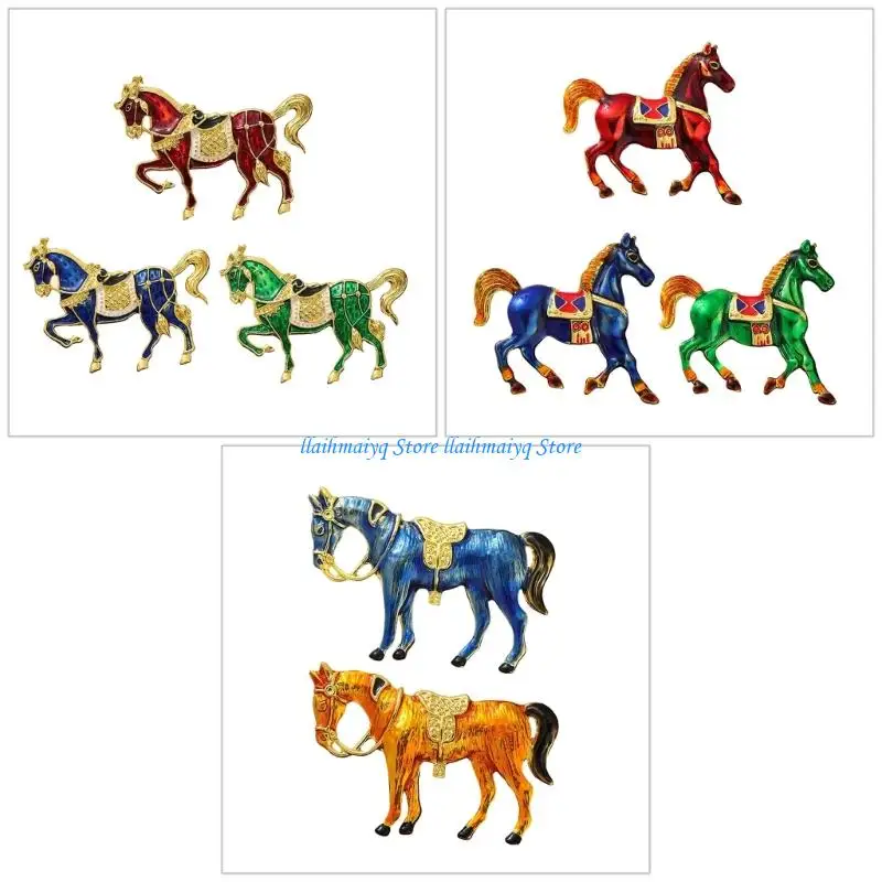 

573B 2026 Year Vintage Horse Brooch Elegant Fashion Chest Pin Badge Jewelry Clothing Accessory Gift For Women Men