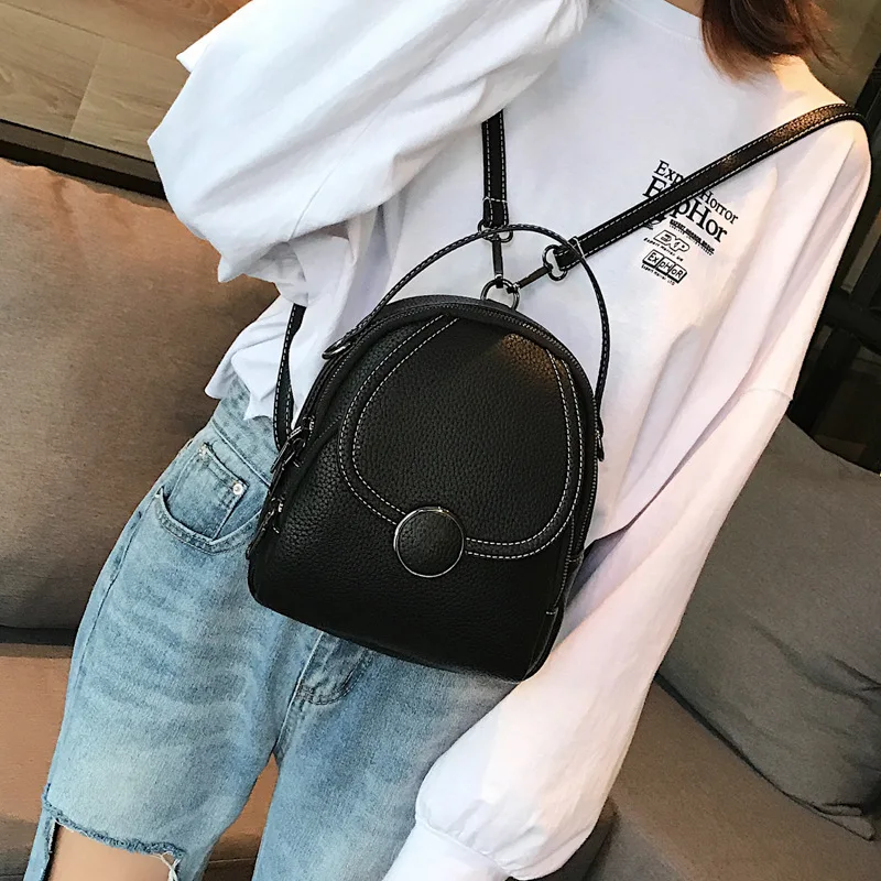 New Designer Fashion Women Leather Backpack Mini Soft Touch Multi-Function Small Backpack Female Ladies Shoulder Bag Wholesale