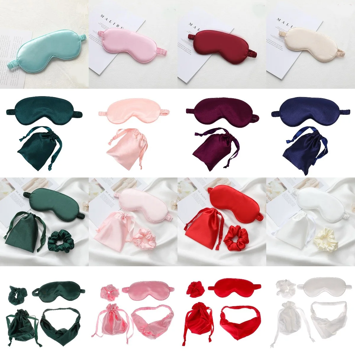 

1/2/3/4Pcs imitation Silk Sleeping Mask For The Night Women Men Relax Soft Nap Eye Cover Sleep Mask Health Blindfolds Travel