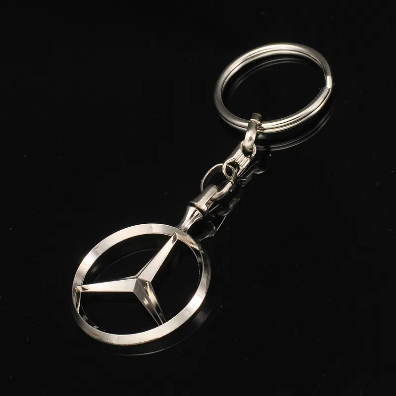 1pcs Metal Key Ring Car Logo Keychain Emblem Key Ring Chain For Mercedes Benz AMG A C GLC GLE CLA Class W205 W176 W117 W118 W124