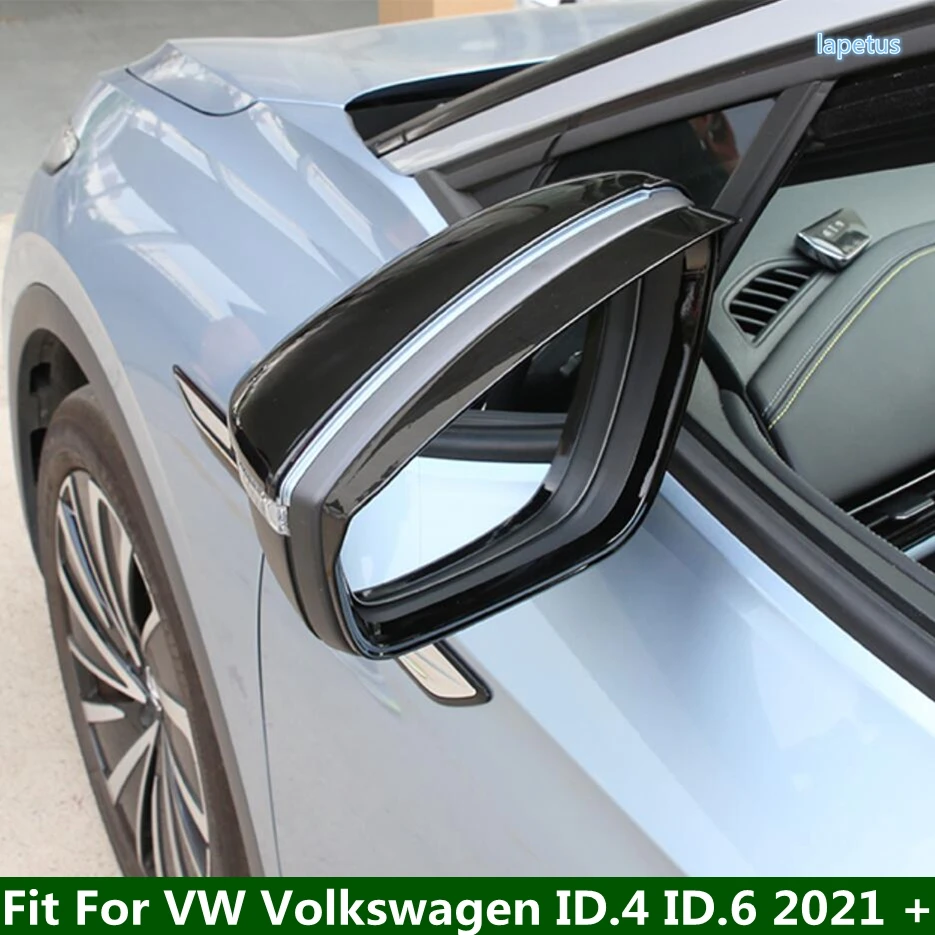 Chrome Rear View Side Mirrors Trim Decoration Cover Fit For VW Volkswagen ID.4 ID.6 2021 - 2023 Black / Carbon Fiber Accessories