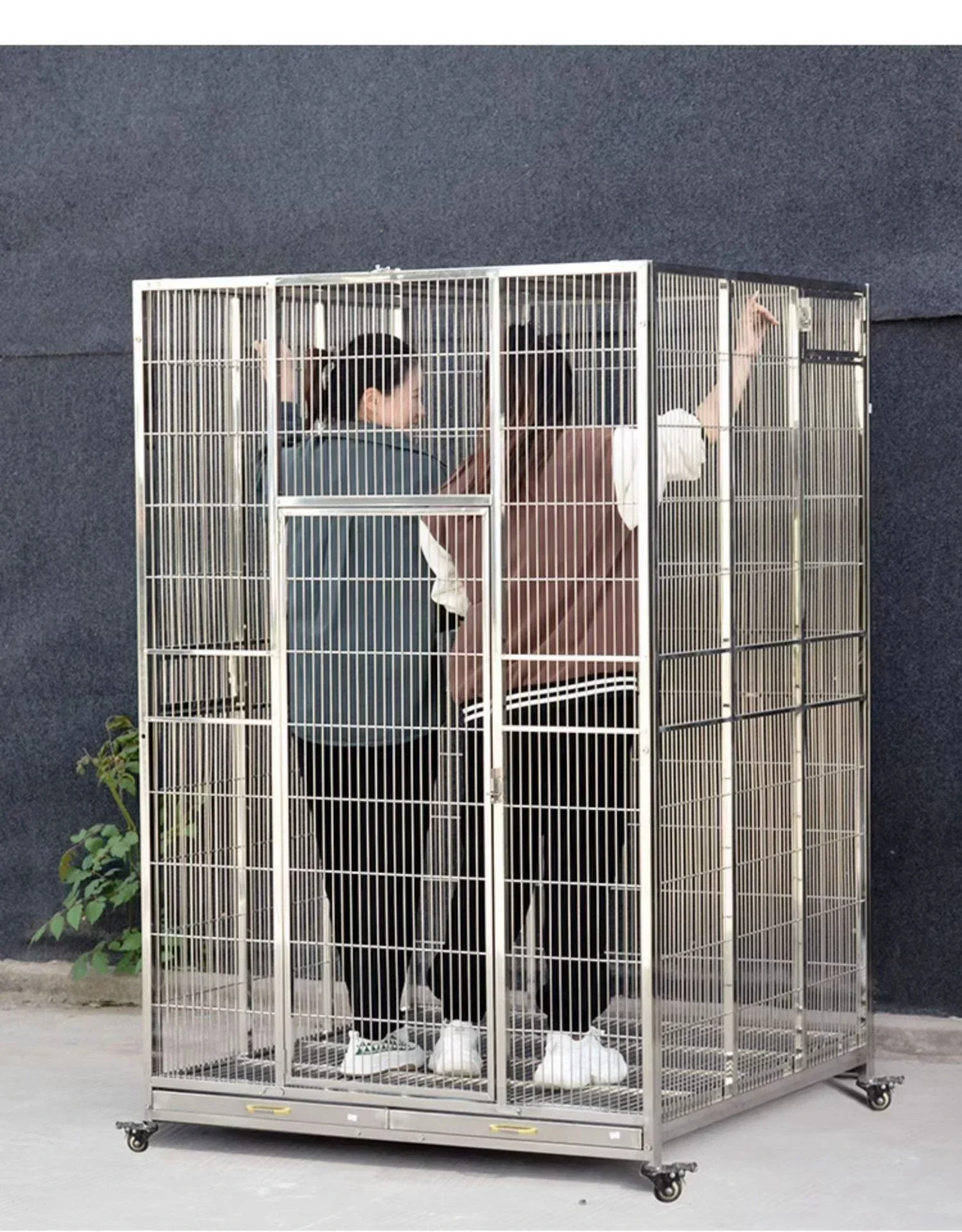 Jaula grande de acero inoxidable para pájaros, para el hogar, para loros, periquitos, jaula para pájaros, casa para pájaros, nido, accesorios para aves, casa para mascotas