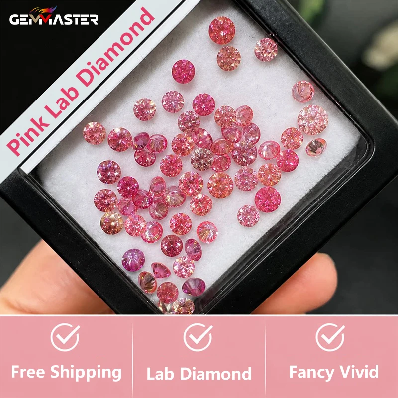 Pink Lab Grown Diamond Fancy Vivid Wholesale Melee Pink Diamond 0.7mm-3.7mm Side Stones Of The Jewelry Pink Small Lab Diamond