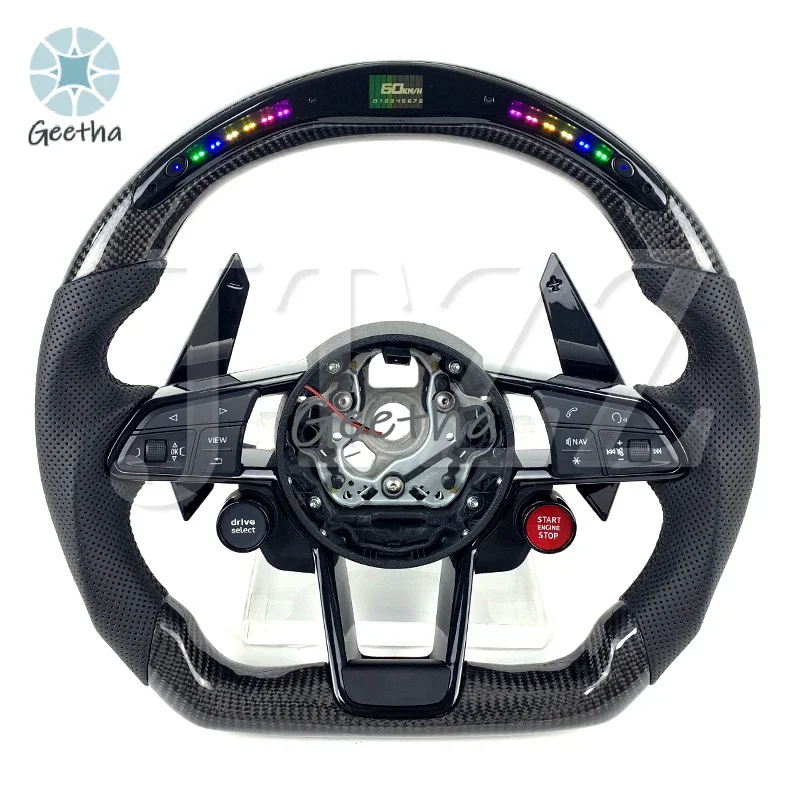 

2010-2024 for Audi A3 RS3 A4 RS4 A5 RS5 Customized LED Leather Carbon Fiber Car Steering Wheel Automotive Interior