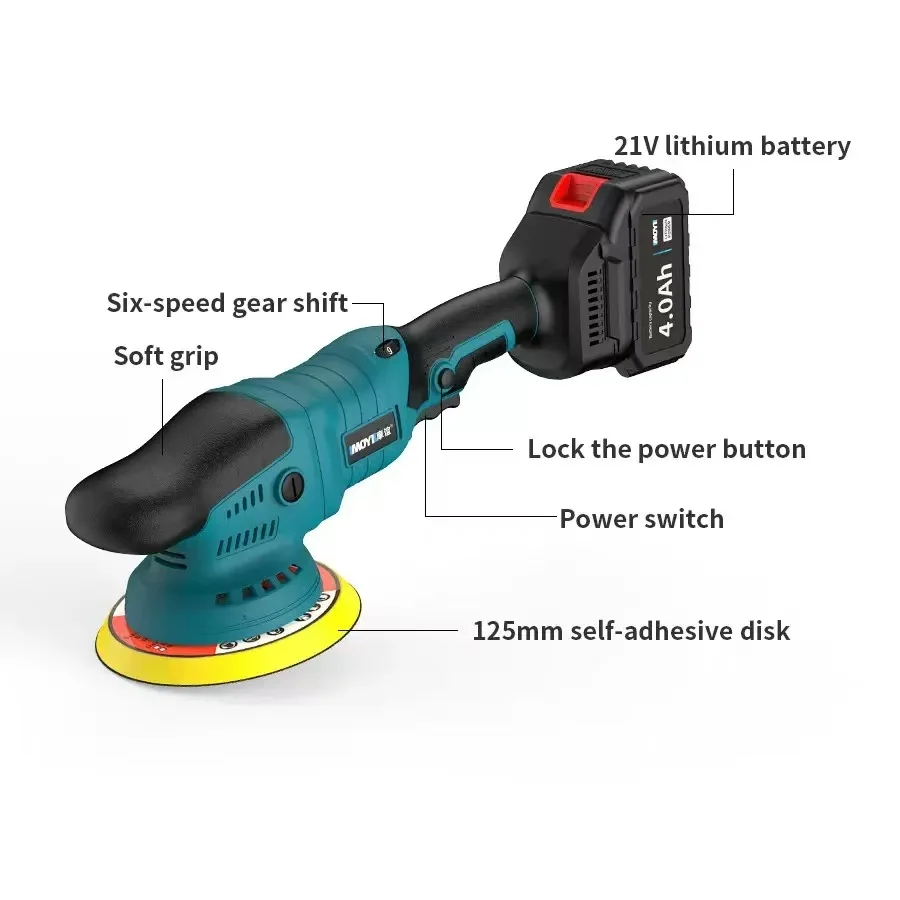 Lithium ion polishing machine, electric eccentric waxing cleaning machine, handheld lithium battery speed control car glazing ma