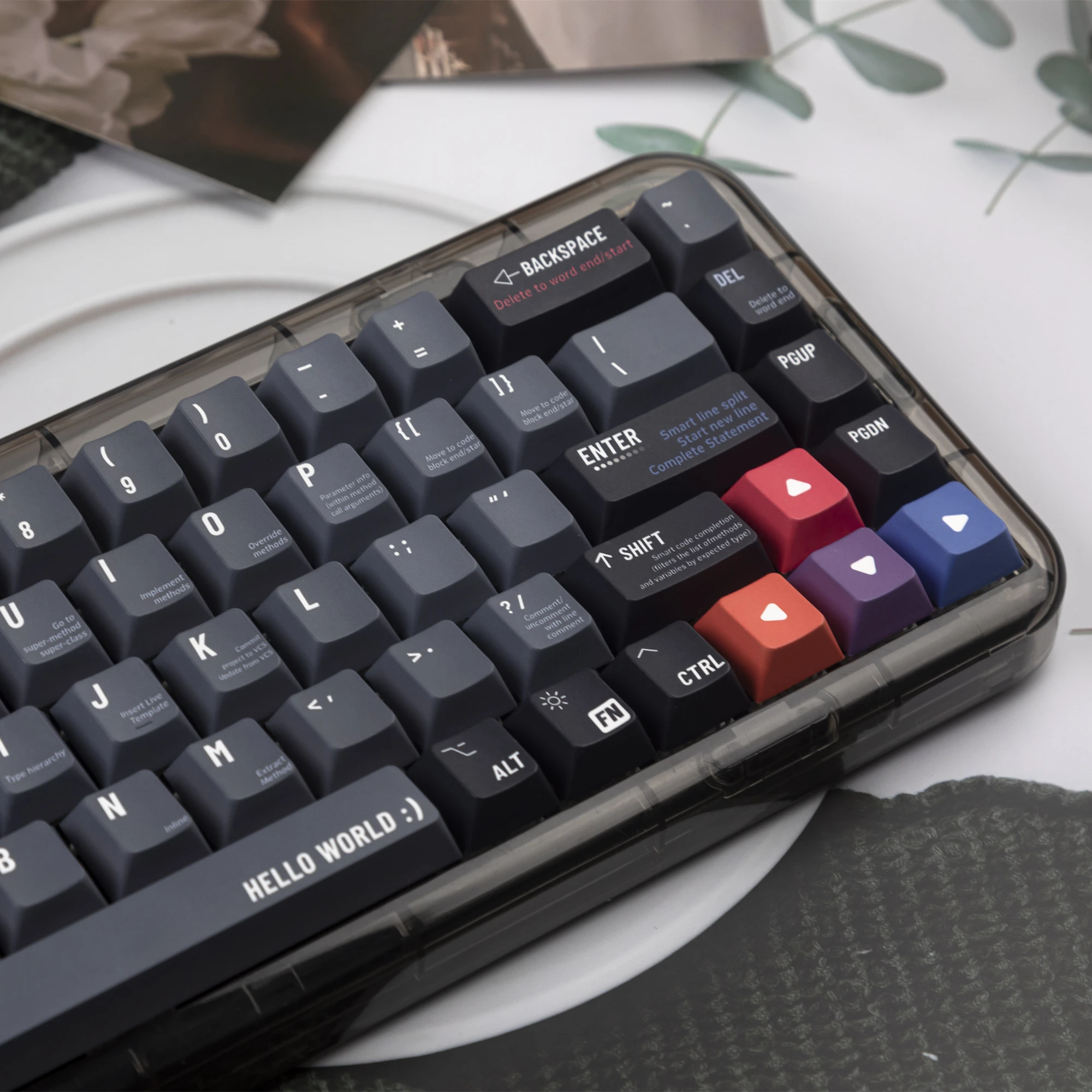 Programmer Keycaps Mechanic PBT Five-sided Dye Sub 133 Keys Keycaps For Mechanical Keyboards ISO Layout 7U Anniversary Gift