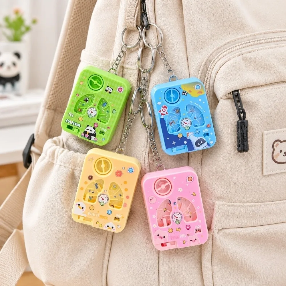 Decision Maker Game Console Keychain Cartoon Funny Racing Challenge Game Key Chain Entertainment Fingertip Game Pendant Bag