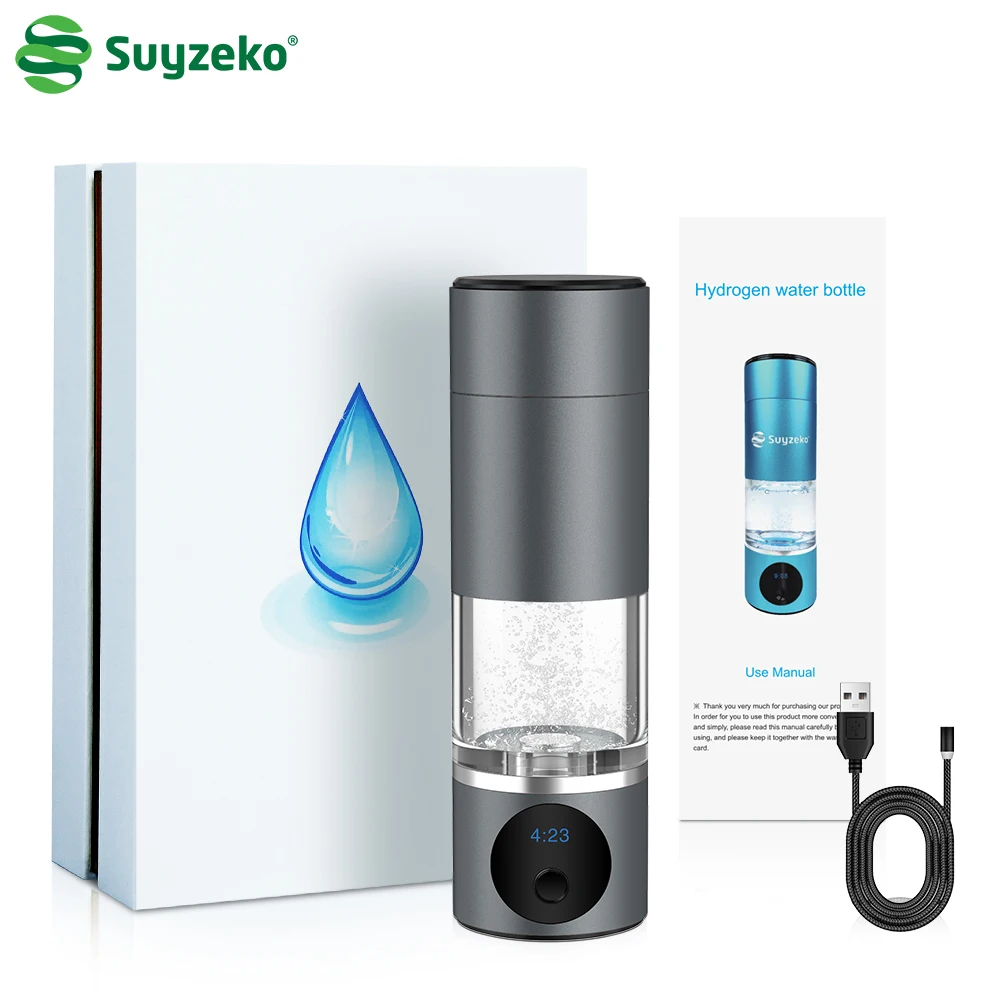 Suyzeko Portable Hydrogen Rich Water Cup Rechargeable Water Ionizer Generator Antioxidants Hydrogen Alkaline Water Bottle 2024