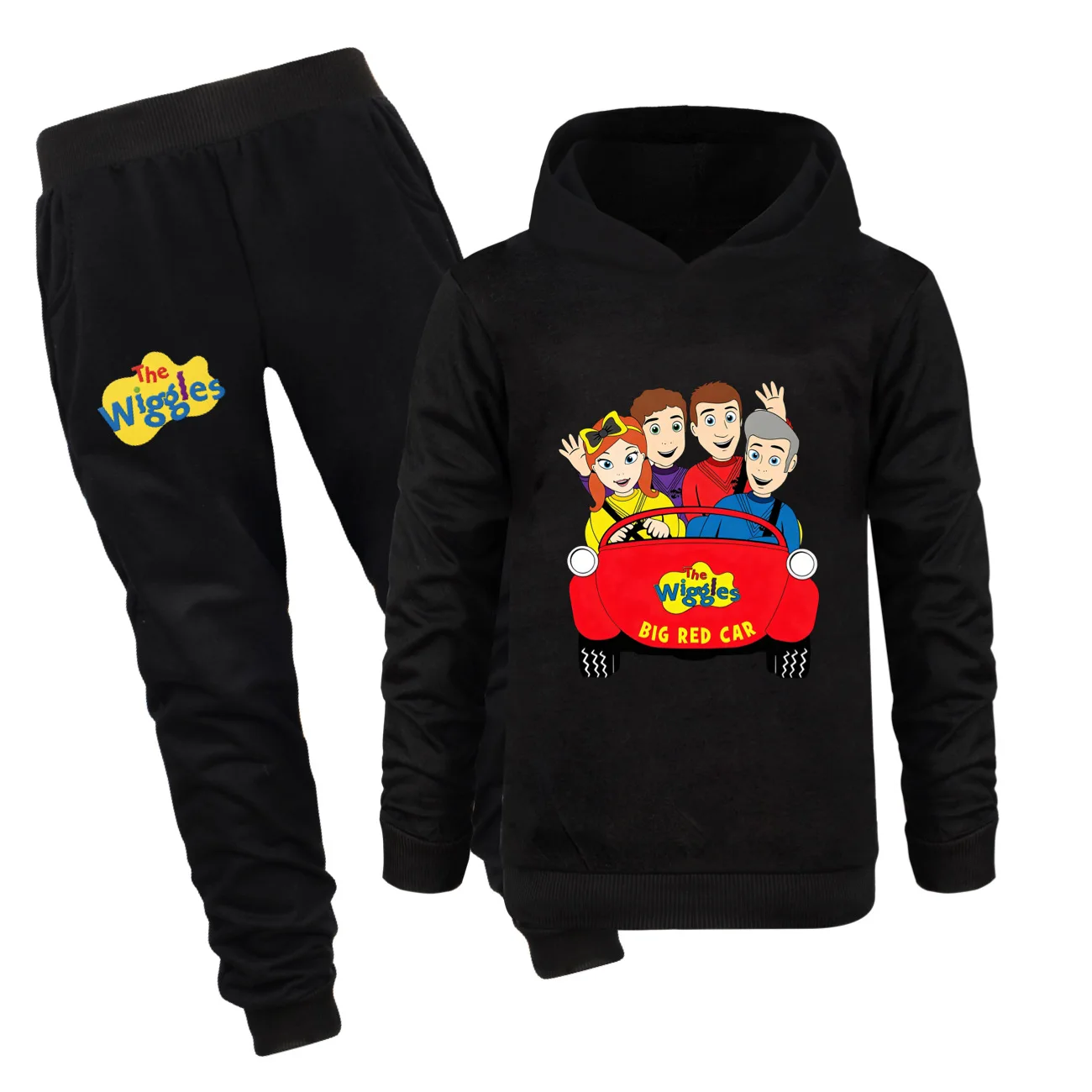 Early Education Music The Wiggles Clothes Boys Pullover Sweatshirt Pants 2pcs Sets Kids Hooded Tracksuit Toddler Girls Outfits