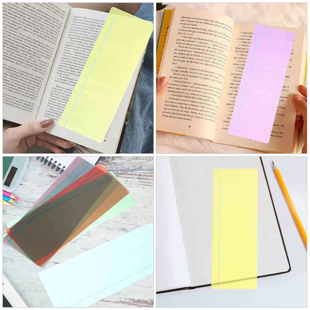 16Pcs Colorful Lightweight PVC Reading Tracking Strips Bookmarks for Books Ebooks Hardcovers Paperbacks Reading Focus Tool