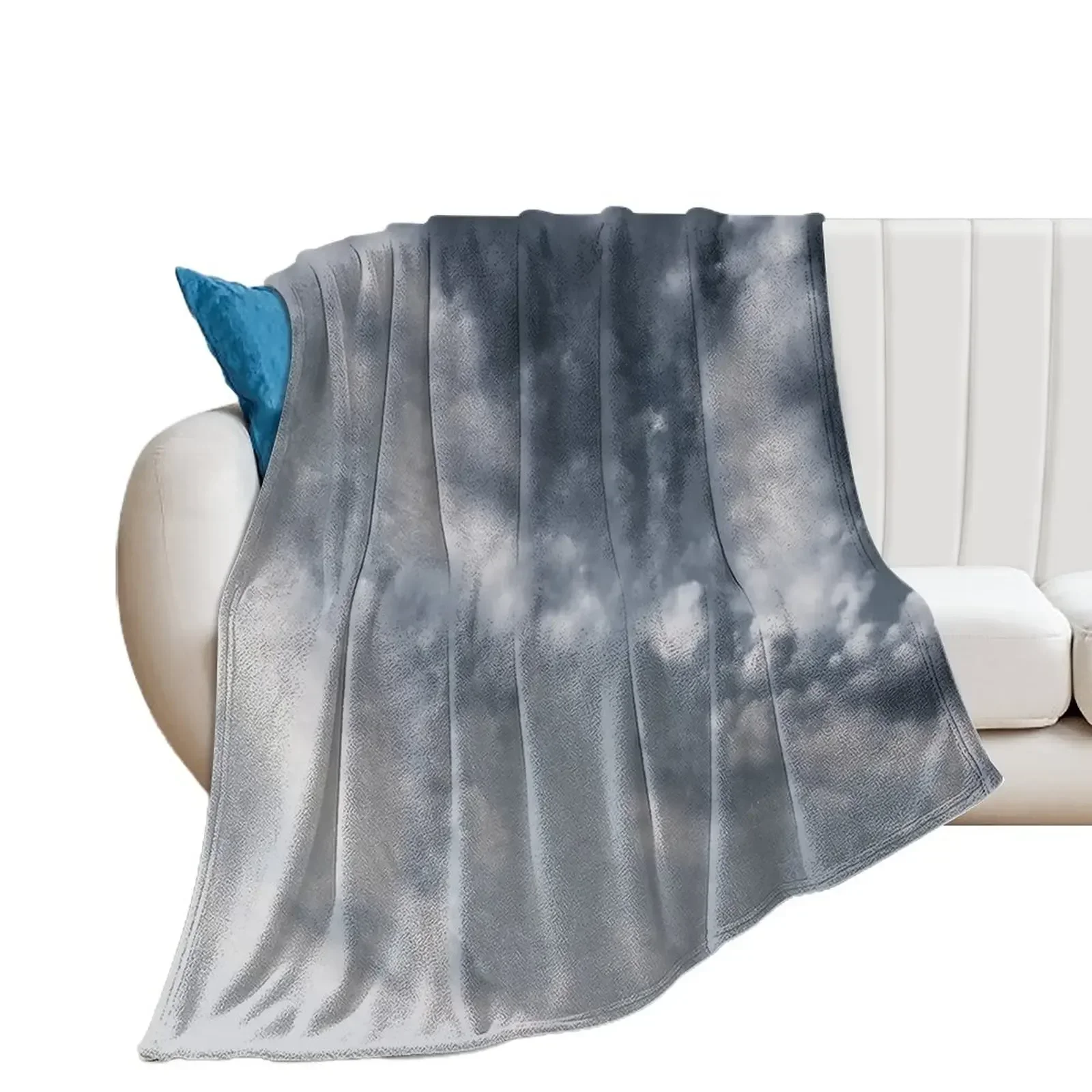 

Beautiful dramatic dark blue-grey clouds sky Throw Blanket bed plaid Cute Hairys Blankets