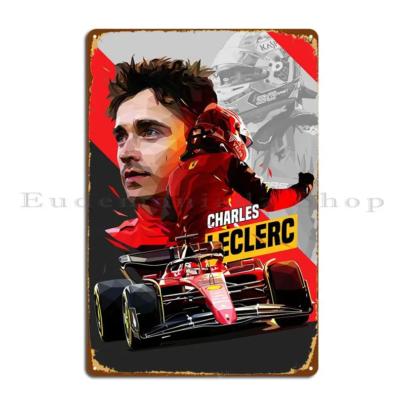 Low Poly Charles Leclerc Metal Plaque Cinema Wall Decor Designer Mural Home Tin Sign Poster