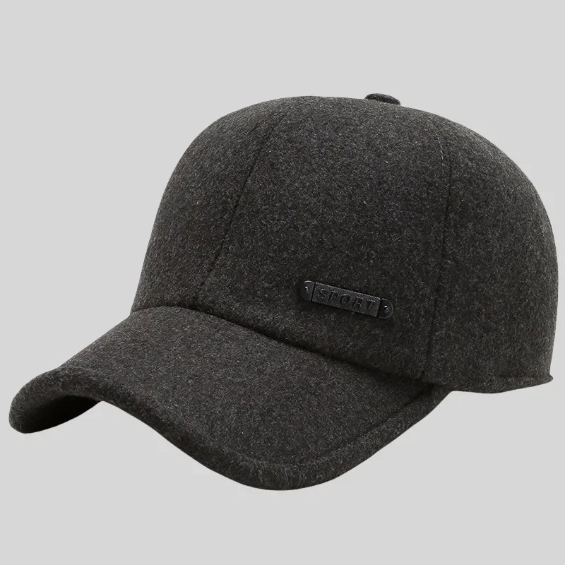 outdoor versatile leisure, middle-aged and elderly men's duck tongue thickened velvet ear protection baseball cap