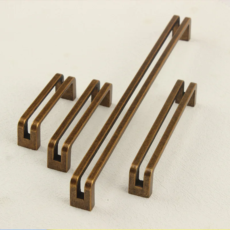 American Vintage Dresser Handle Wardrobe Cupboard Kitchen Bronze Aged Gold Bronze Drawer Vanity Cabinet Door Furniture Handle
