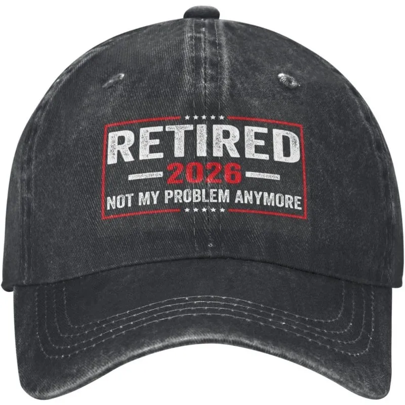 Retired 2026 Not My Problem Anymore Baseball Cap Cotton Adjustable Distressed Hat
