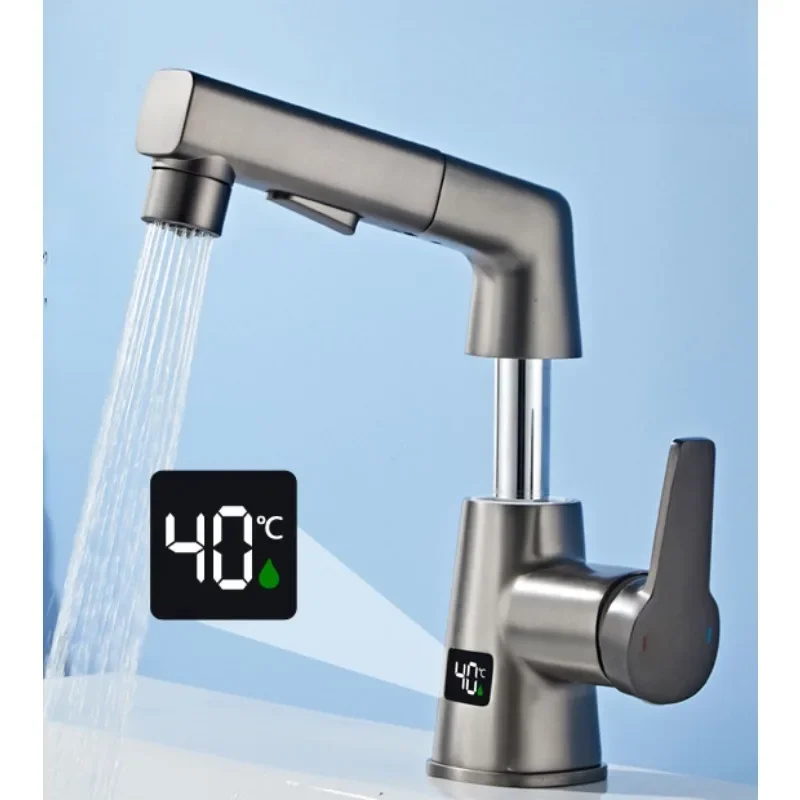 

Digital Pull-out Faucet Kitchen Faucet Mixer Sink Faucet Bags Bathroom Accessories Bathroom Faucets