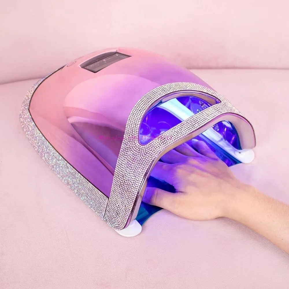 Diamond Bling Manicure Dryer Machine Mermaid 48W Wireless Uv Nail Lamp Fast Drying Cordless Rechargeable Led Nail Lamp