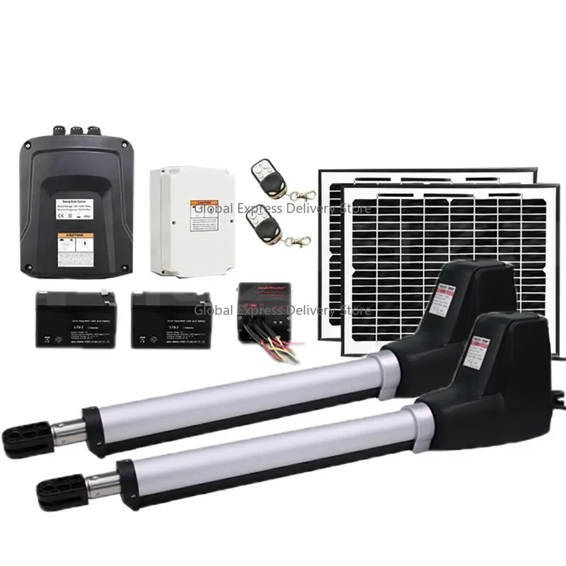 

Lockmaster Heavy Black Automatic Gate Opener Solar Panel Compatible Gate Motor for Dual Swing Gate Operators