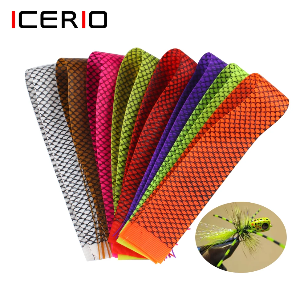 ICERIO 5cm*30cm/Sheet Soft Round Silicone String Fly Fishing Tying Material Spider Popper Shrimp Insect Grizzly Rubber Legs