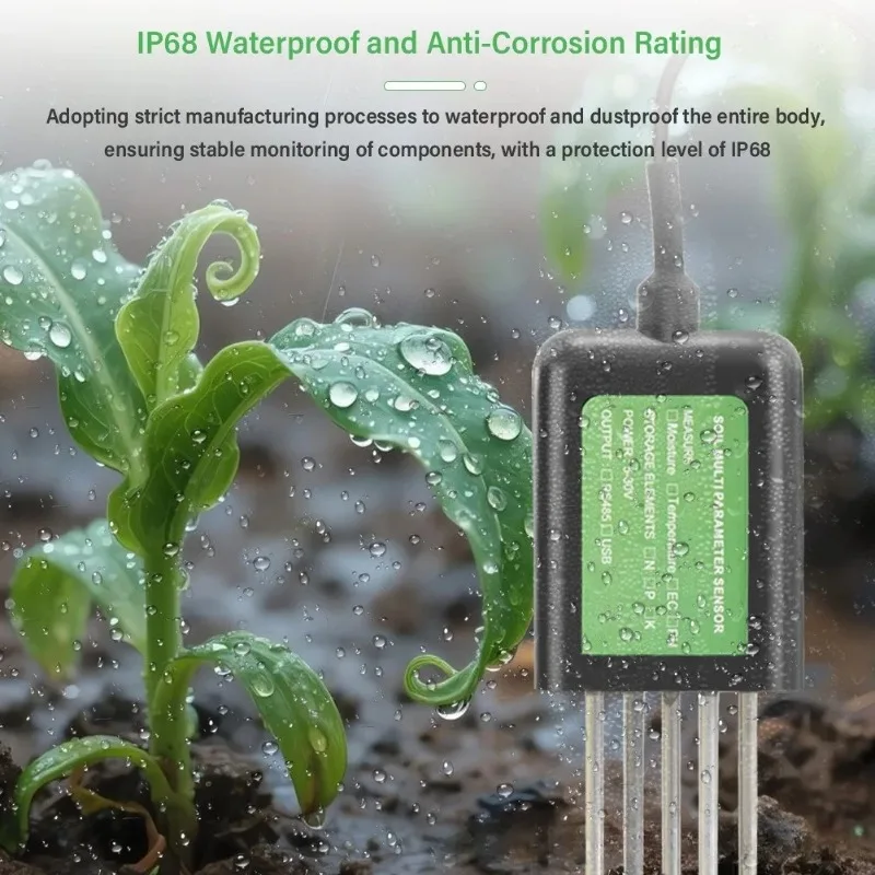 USB Connection Seven in One Soil Detector Temperature and Humidity EC Conductivity Agricultura
