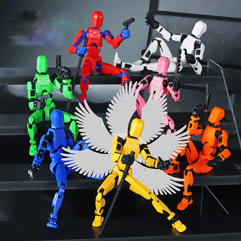 Dummy 13 Lucky Robot Doll Model 13 Joints Movable DIY Decompression Artifact 3D Printed Toy Doll Desktop Decoration Children Toy