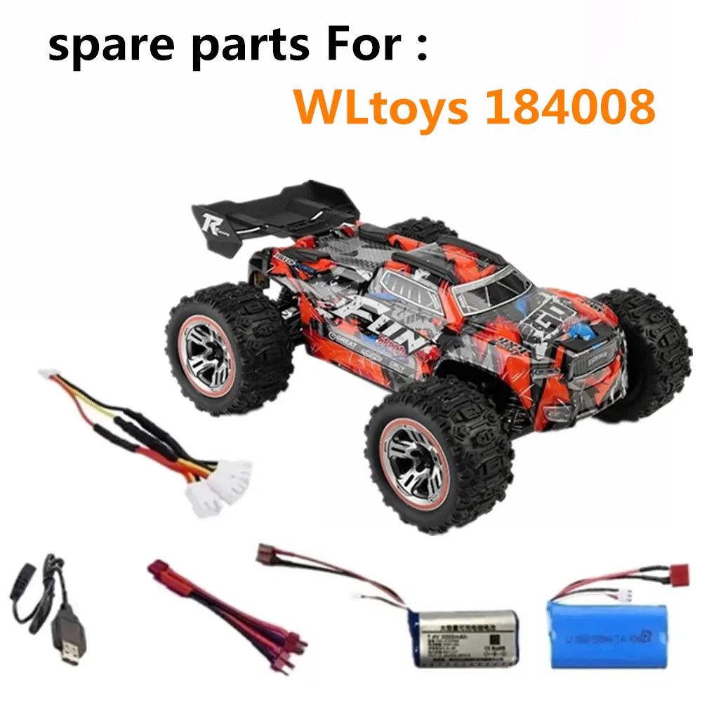 WLtoys 184008 Car Battery 7.4V 1500mAh / 3000mAh T-plug 3in1 Cable 184008 Spare Battery 184008 Battery