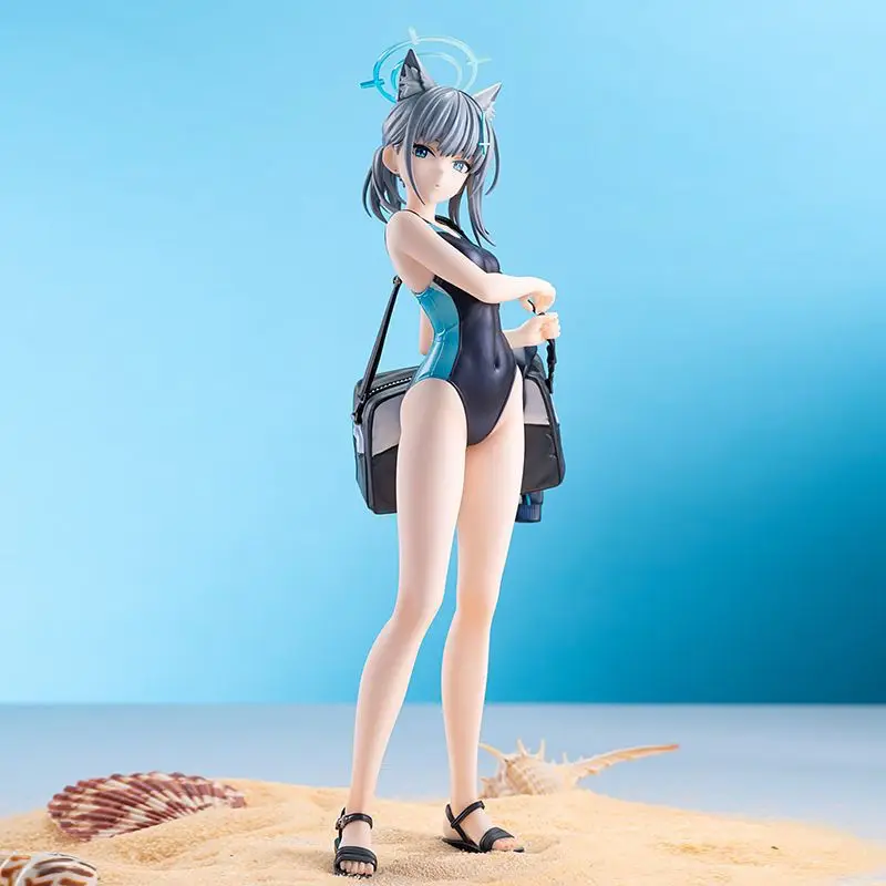 Figura de juego de archivo azul de 23Cm, traje de baño Shiroko Sandwolf, postura de pie, modelo de figura de acción de Pvc, bonito adorno de escritorio, regalos de juguete