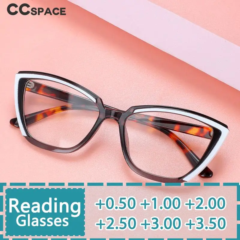 R56415 Trending High-Grade Two-Tone Reading Glasses Cat Eye Frame Readers Fashion Women Glasses for Reading +1.00 +2.00 +3.00