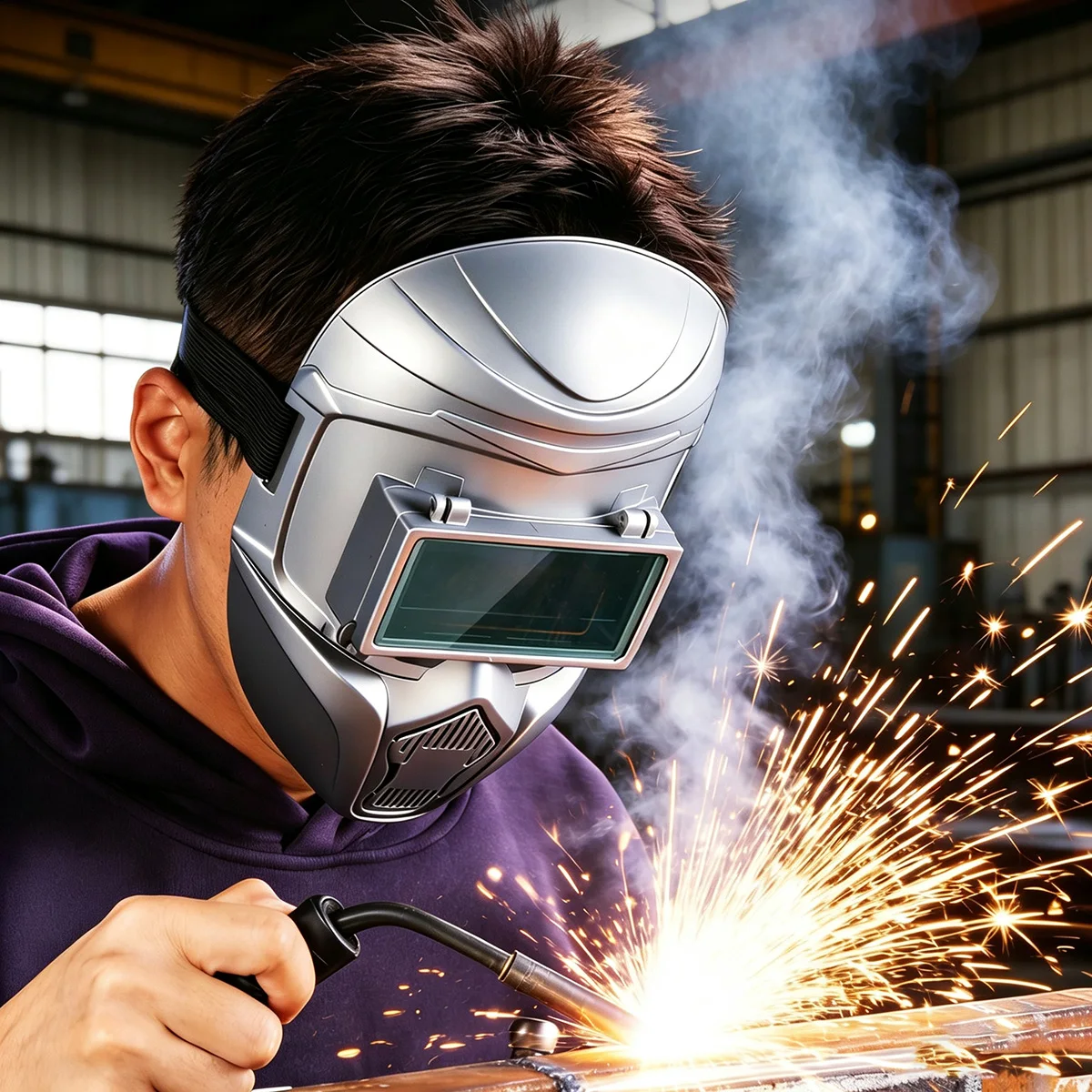Auto Darkening Welding Helmet Flip Up True Color Face Shield High Temperature Resistant Anti Glare Protective Mask For Welder