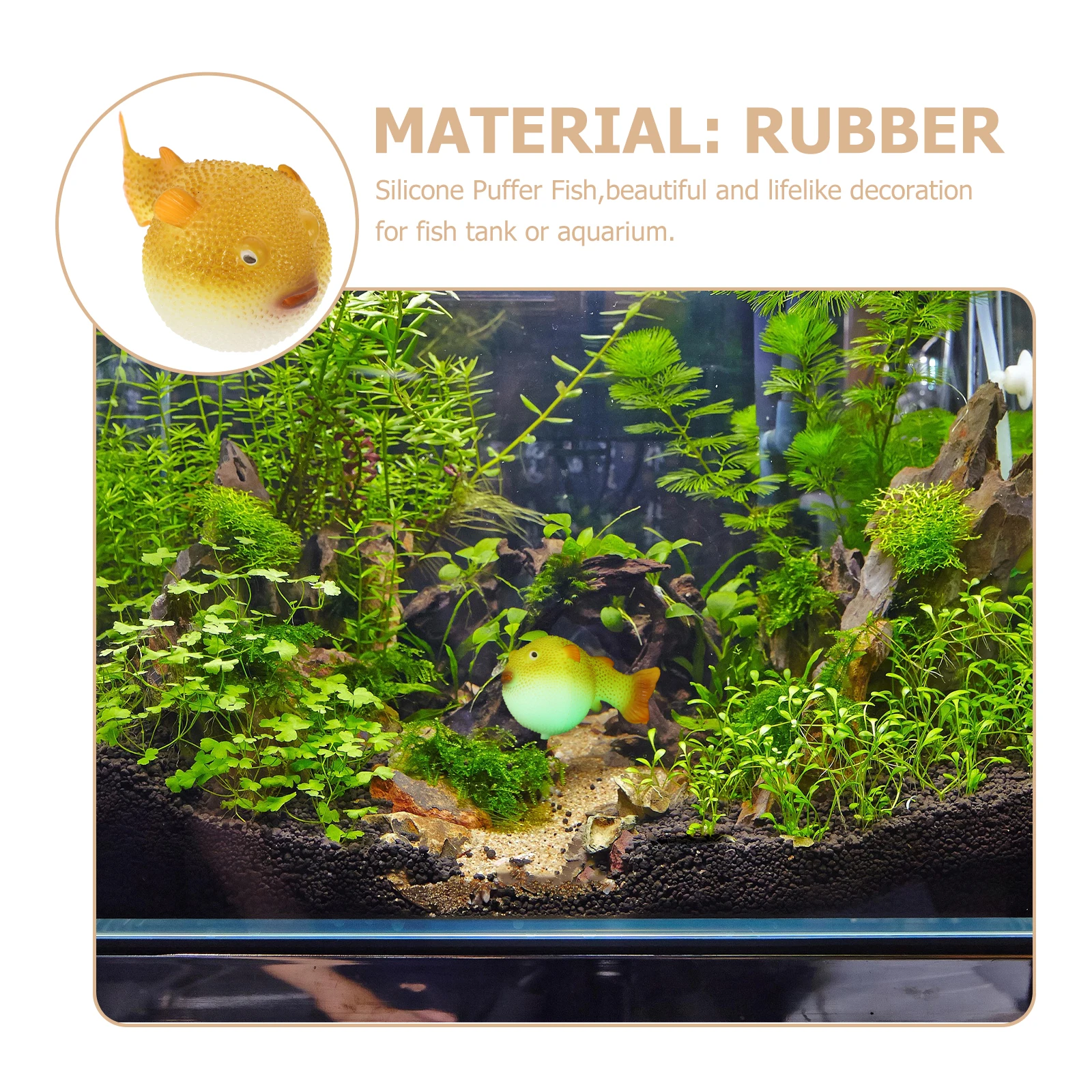 

Fluorescent Aquarium Decoration Plastic Simulation Tank Decor Yellow Green Material Safe Lifelike Silicone