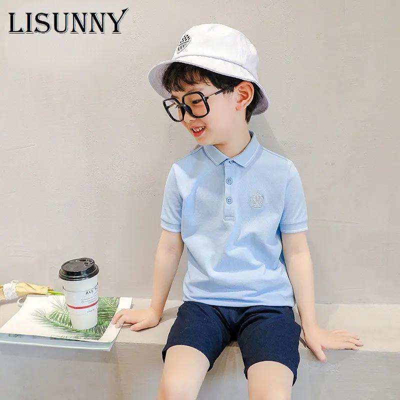 

T-Shirts for Boys Girls 2023 Summer New Embroidery Polo Tops Kids Clothes Children Fashion Short Sleeve Cotton Tee Shirt 3T-12T