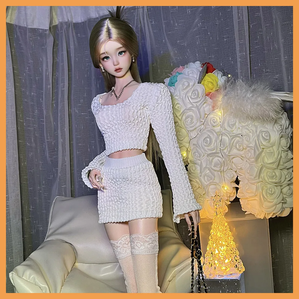 

【Только одежда】1/3 1/4 трехмерная водная рябь с длинными рукавами, короткий стильный топ, мини-юбка на бедрах, комплект для as60 FAN/FF, игрушки для тела