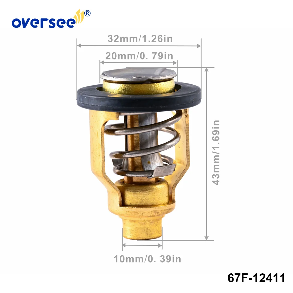 

Oversee 67F-12411-00 Thermostat 60° For YAMAHA F75 F80 F90 F150 F225 VF250 Outboard Engine Boat Parts 67F-12411 6CB-12411-00