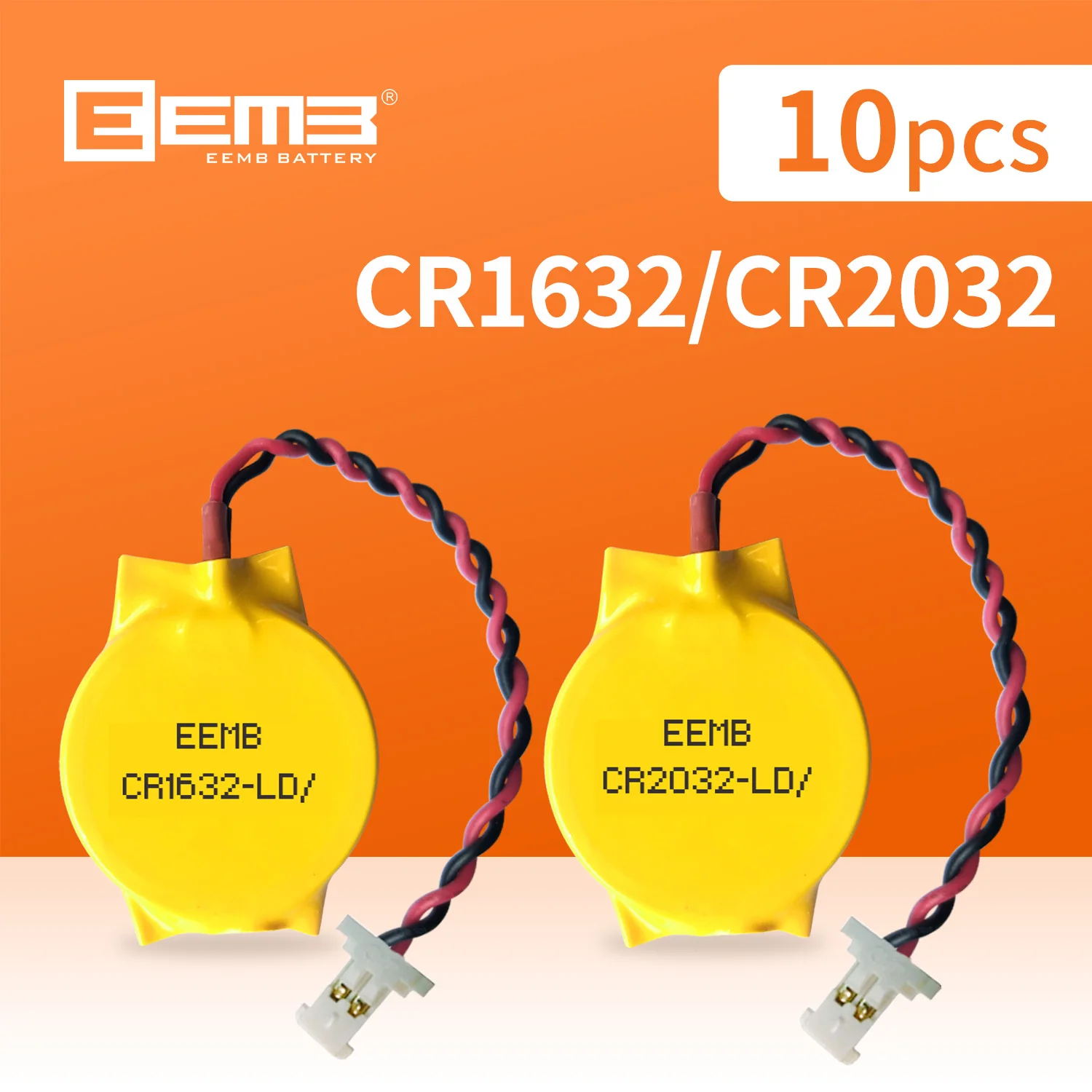 10PCS CR2032 with Plug 3V CMOS Battery with Plug for Lenovo ThinkPad Dell Laptop Motherboard Replacement Button Cell Coin Cell