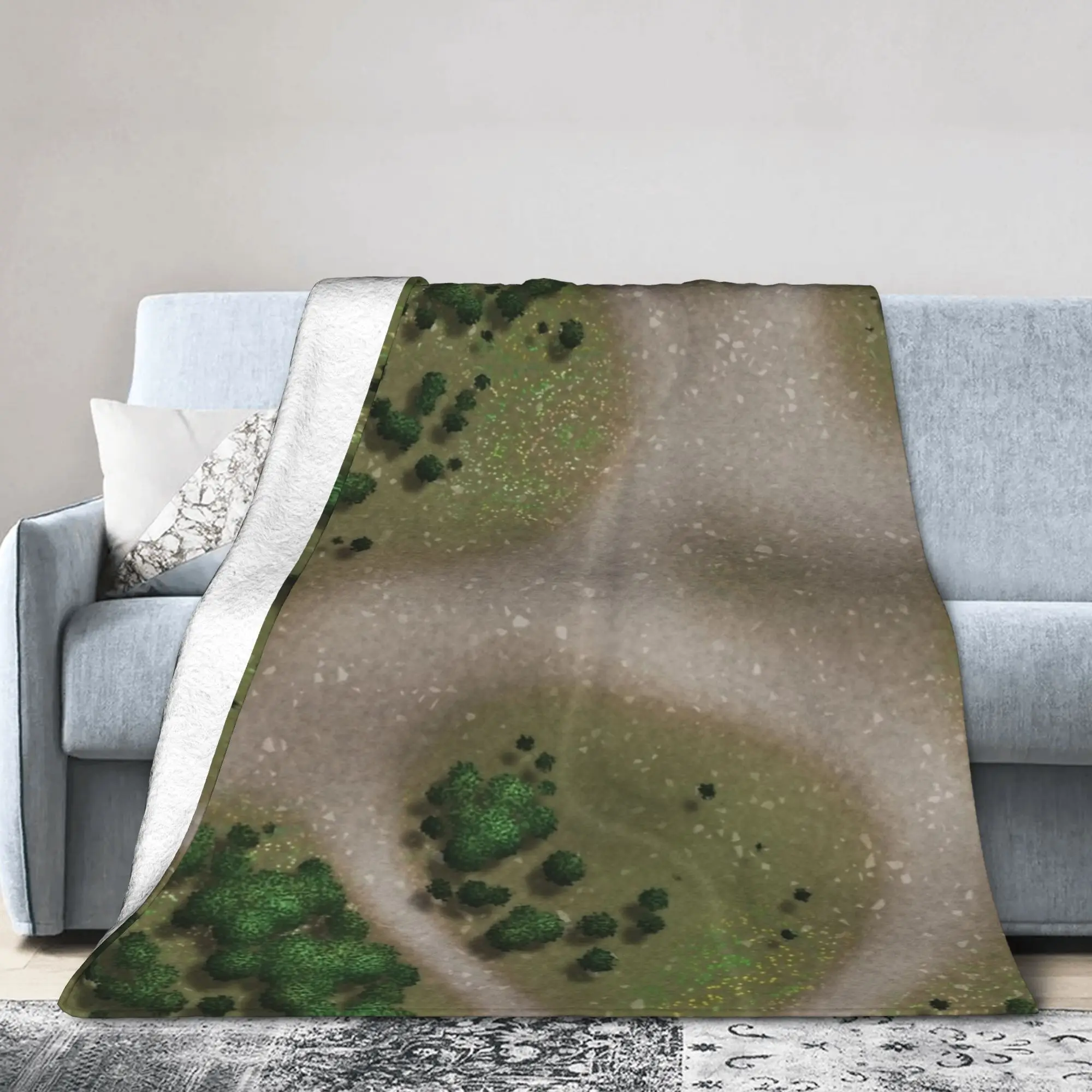 Forest Trails Battle Map RPGs Miniature Awesome Blankets Flannel Table Top Gaming Warm Throw Blanket Bedding Gift Multifunction