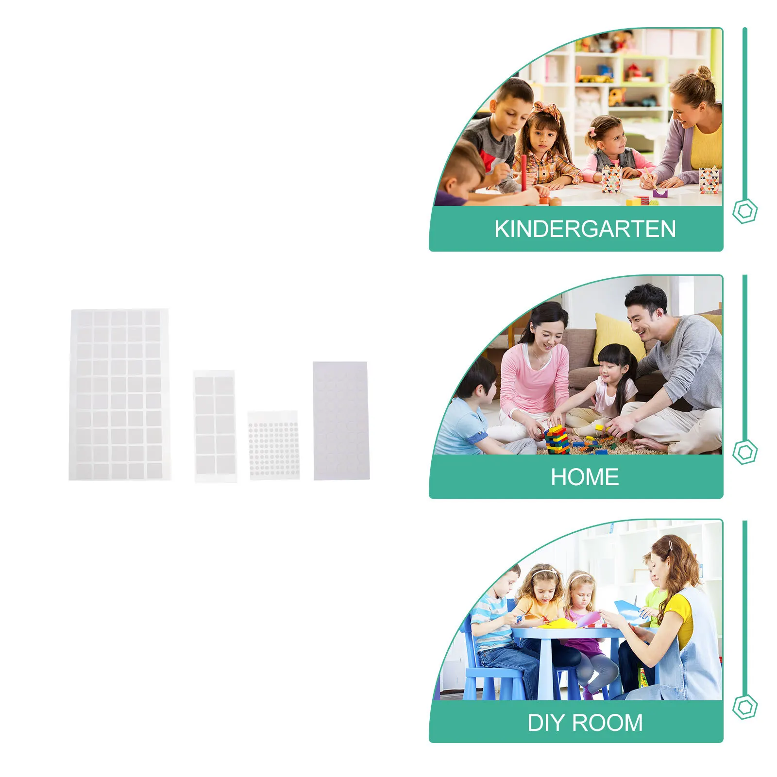 1 مجموعة الاكريليك مزدوجة الوجهين لزجة النقاط قسط جودة للإزالة جولة مربع لاصق DIY بها بنفسك الحرف ديكور المنزل تحديد تصاعد #3