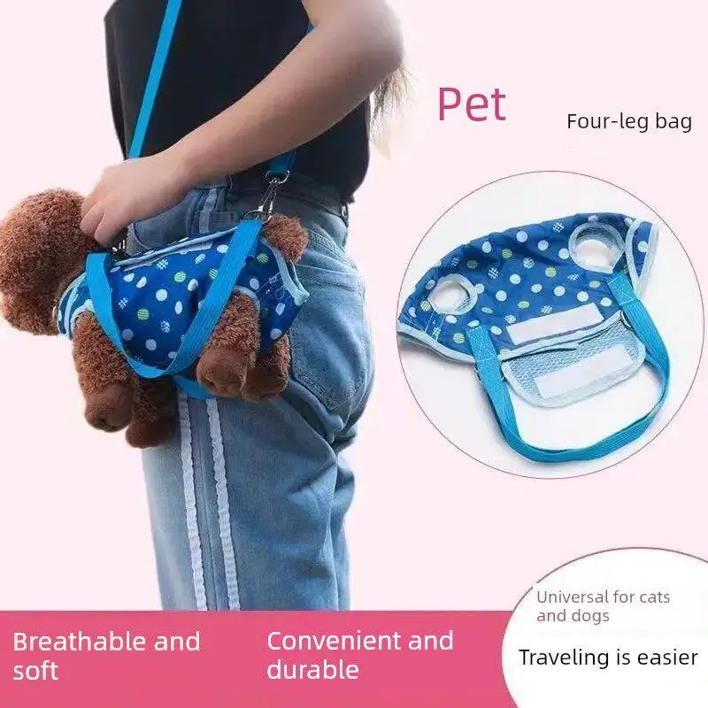 Bolsa de Transporte Portátil para Mascotas, para Perros Pequeños como Teddy y Bichón, Bolsa de Picnic con Cuatro Patas, Bolsa de Hombro para Perros, Transportín para Mascotas, Apta para Conejos